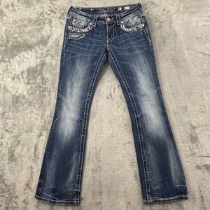 Miss‎ Me Bling Stud Boot Cut Jeans Womens 27 Medium Stretch 31" Inseam JE546386R
